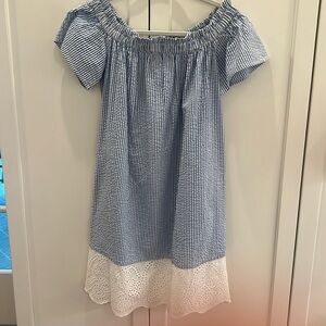 Women’s NWT XS French Connection short sleeve dress. Blue and white stripe.